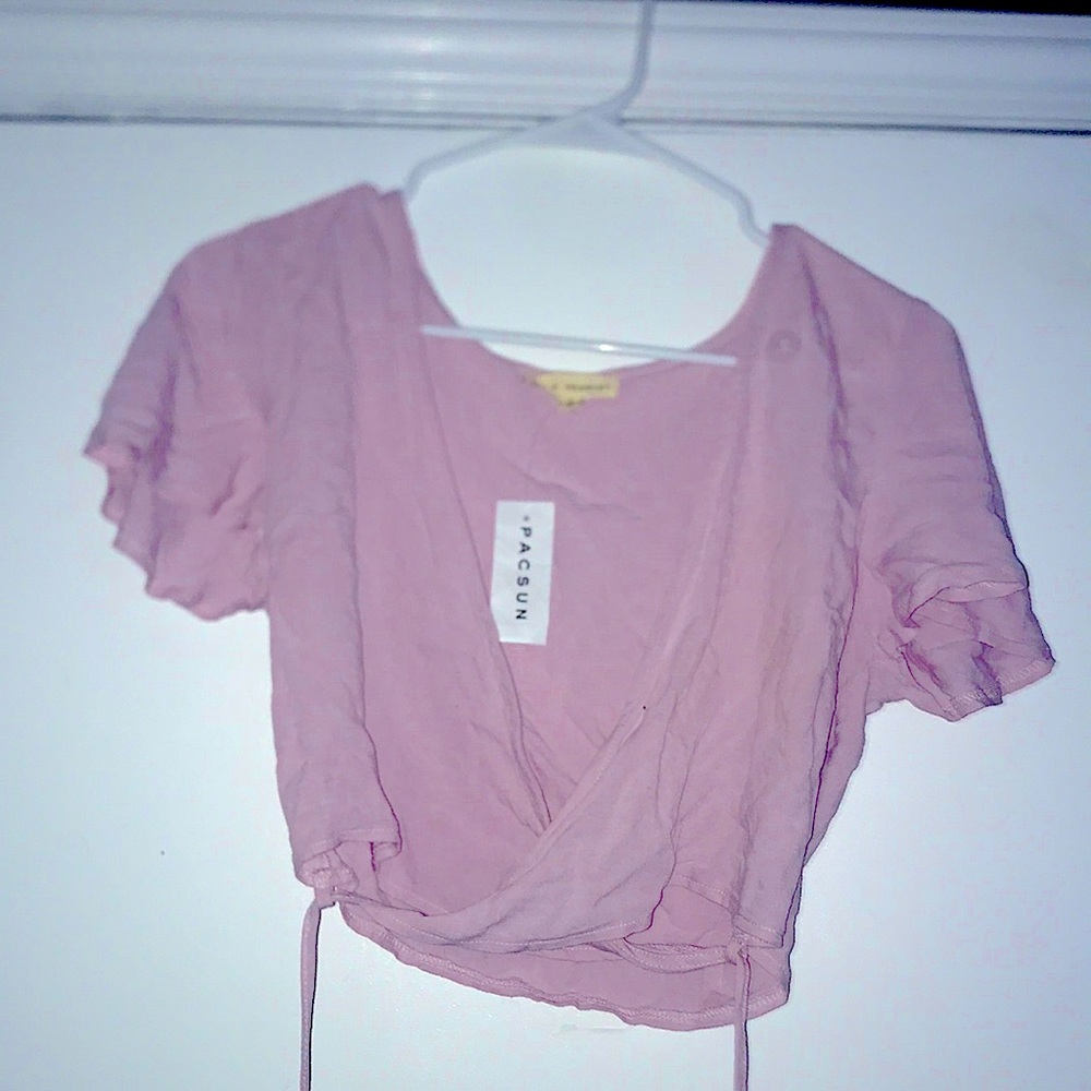 Blush pink girly cropped top